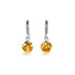 Mandarine | 925 Sterling Silber | Glühwürmchen-Glas-Huggie-Ohrringe